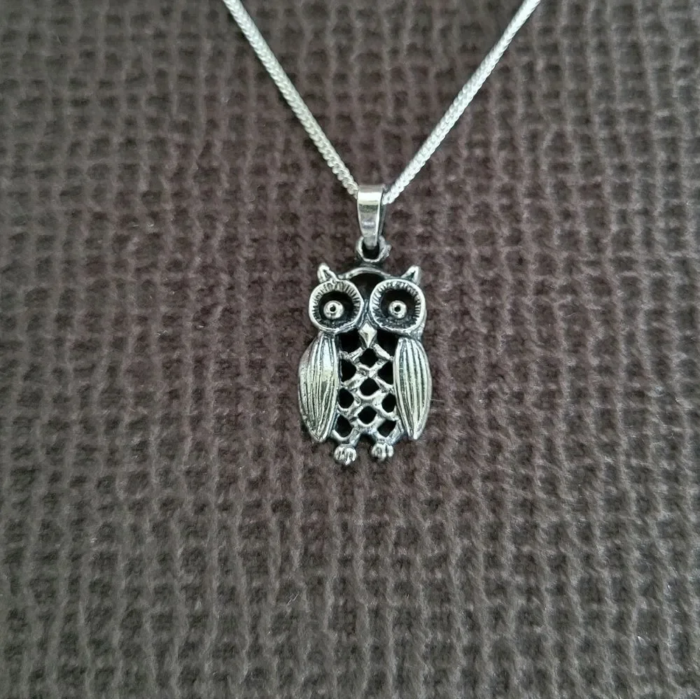 Bonny Jewelry Silver🤍 Owl🦉 Pendant Necklace - NIB